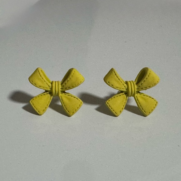Jewelry - Yellow Bow Stud Earrings